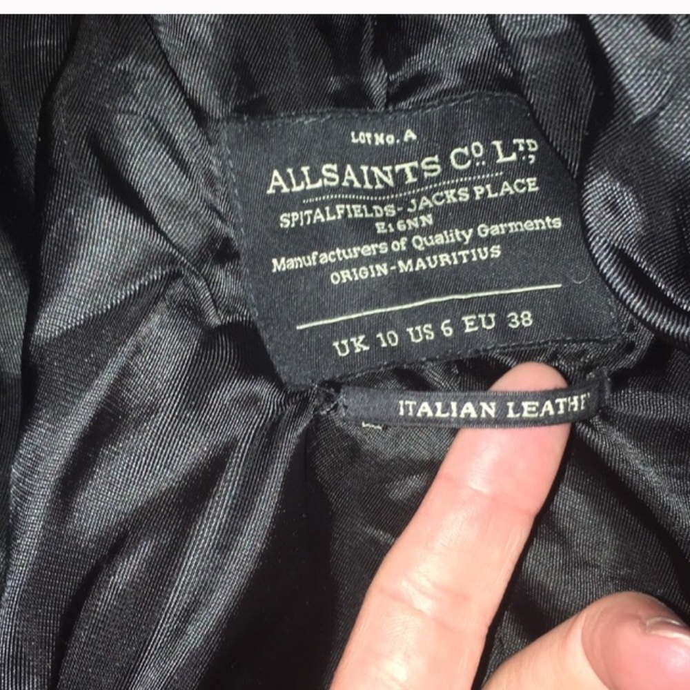 SOLD All Saints leather jacket sz UK10/US6 EUC - Picture 3 of 8